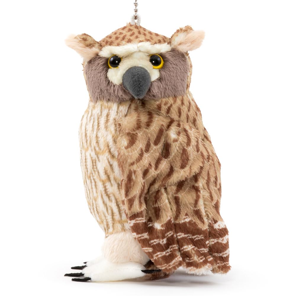 COLORATA Plush Mascot, Blakiston's Fish Owl (Realistic Birdwith Chain), Cute Wild Bird Keychain Doll, Gift (Twice Tested)  Christmas Present