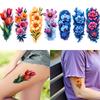3 peças de Tatuagem Temporária Tatuagens de Flores Coloridas Realismo Desenhos Florais Tatuagens Temporárias Realistas Para Ombros Braços Masculinos