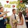 Happily Ever After Glitter Banner, NO-DIY,Bachelorette Wedding Party Banner Bridal Shower Banner Gold, Wedding Engagement Party Supplies