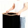 Bamboo Frame Oxford Cloth Folding Laundry Basket with Inner Bag.