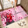 Curious Elf Welcome Floor Mat, Flannel Material, Durable Carpet, Valentine's Day Themed Interior Decor