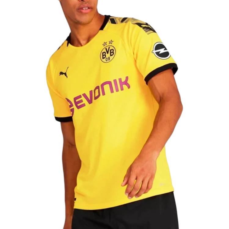 Puma Bvb Dortmund Hjemme Crew Neck Kort Erme Fotballskjorte Menn Topper 755737-01
