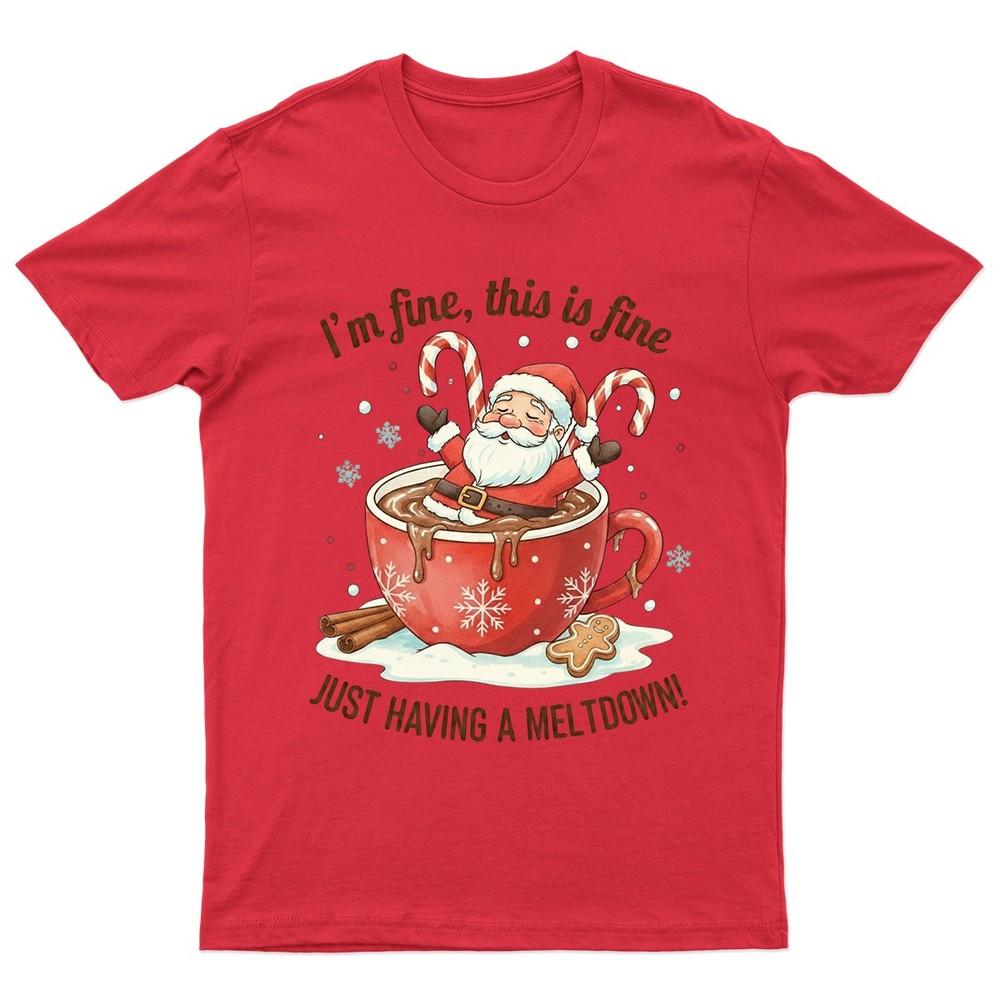 Im Fine This Is TShirt Unisex Gift Retro Seasonal Funny Xmas Claus Santa S