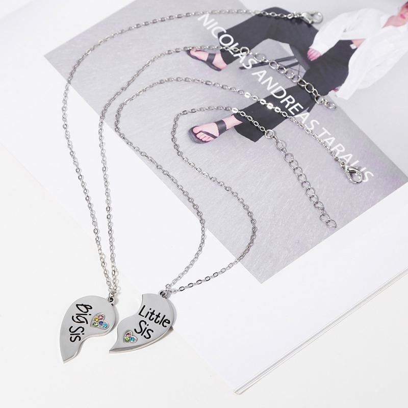 Combination Stainless Steel Lettering Love Friendship Necklaces Ins Net Red Wind Good Sister Necklaces 2 Piece Set