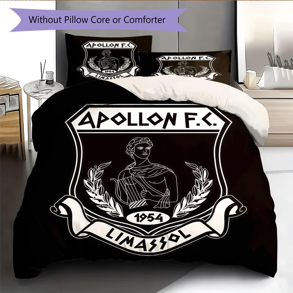 Apollon Limassol FC Bedding Quilt Set Quilt Cover Pillowcase Home Decoration Birthday Gift (1 * Duvet Cover + 2 * Pillowcase, Without Core)