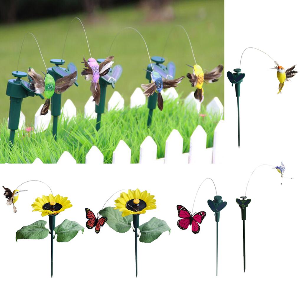 5 Types Solar / Battery Power Automatic Fluttering Whimsical Butterfly Stakes Bird Stakes Flowers Home Decor