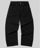 Beodeonteu Cut-Out Layered Cargo Wide Cotton Pants [Black]