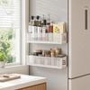 Étagère de Rangement Magnétique pour Réfrigérateur, Organisateur Mural sans Perçage, Étagère Latérale Double Usage pour Frigo, Boîte de Rangement de Cuisine