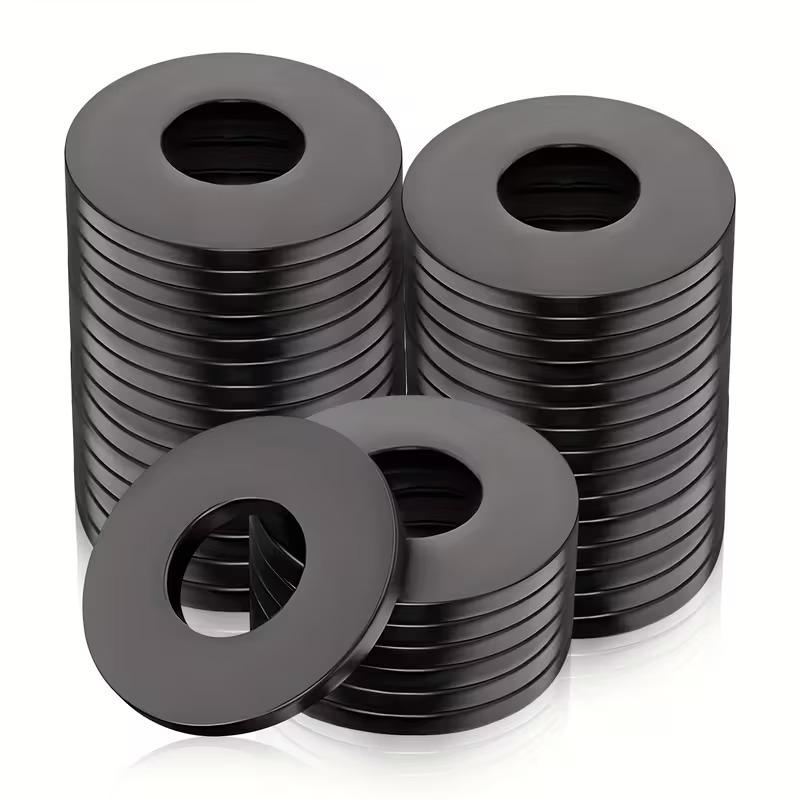 120-Piece Black Nylon Insulating Flat Washer Set with Plastic Gaskets