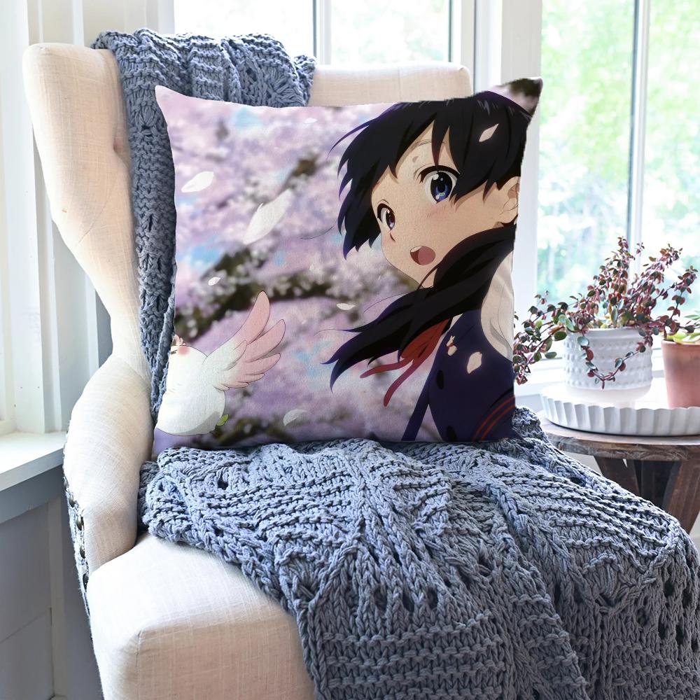 Animation Tamako Market Kissenbezug Quadratisches Kissen Schlafzimmer Sofa Freizeit Komfort Kissen Auto Wohnzimmer Heimdekoration 40X40