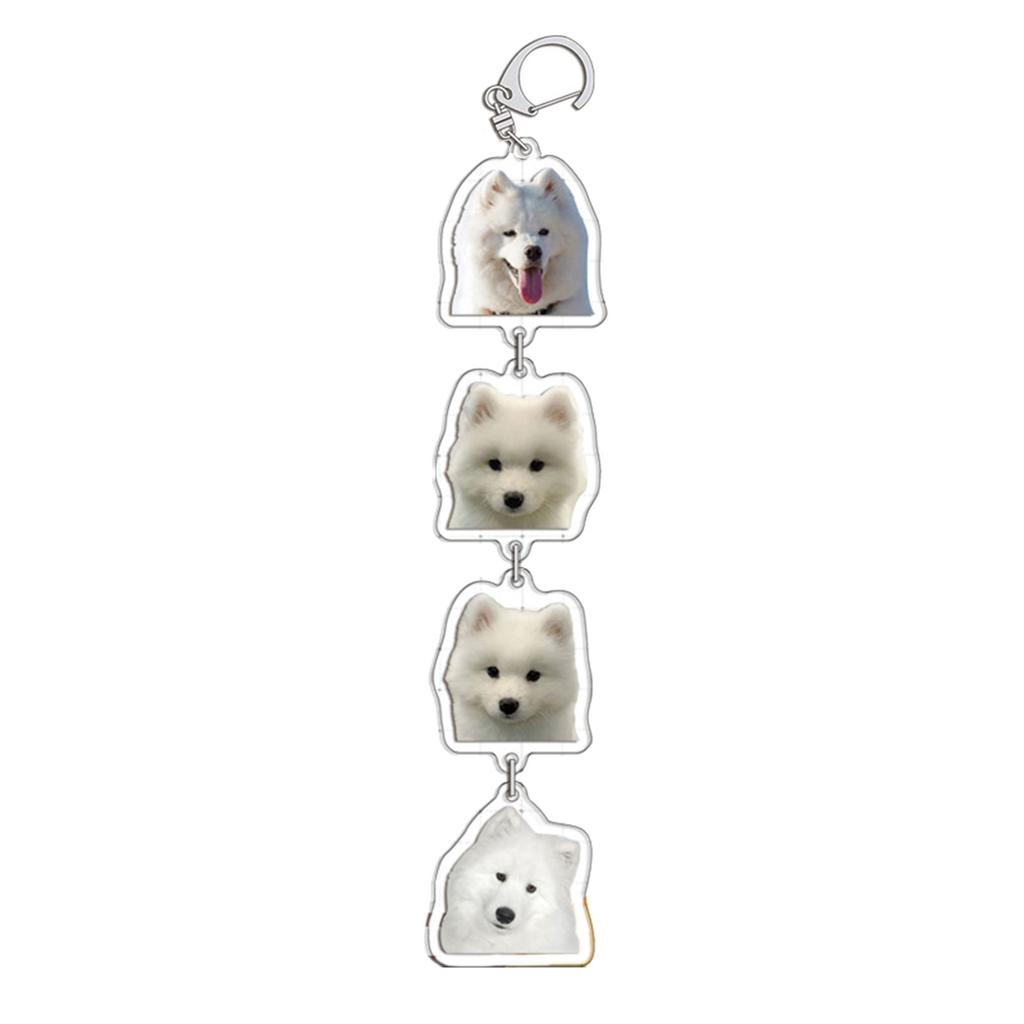 Portable Acrylic Keychain Cartoon Animal Pendant Keyring Fashionable Couples Key Rings Bag Ornament for Pet Owners