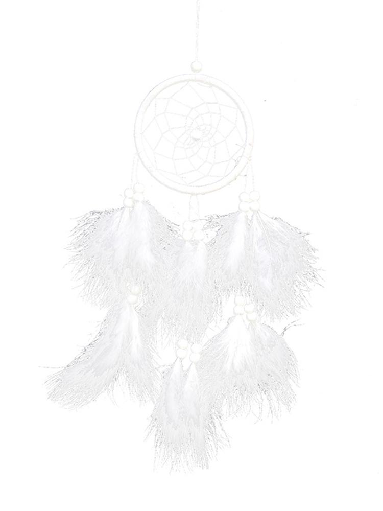 White Dream Catcher Wind Chime Creative Hand-woven Feather Car Pendant Bedroom Garden Outdoor Hanging Ornaments Home Decoration
