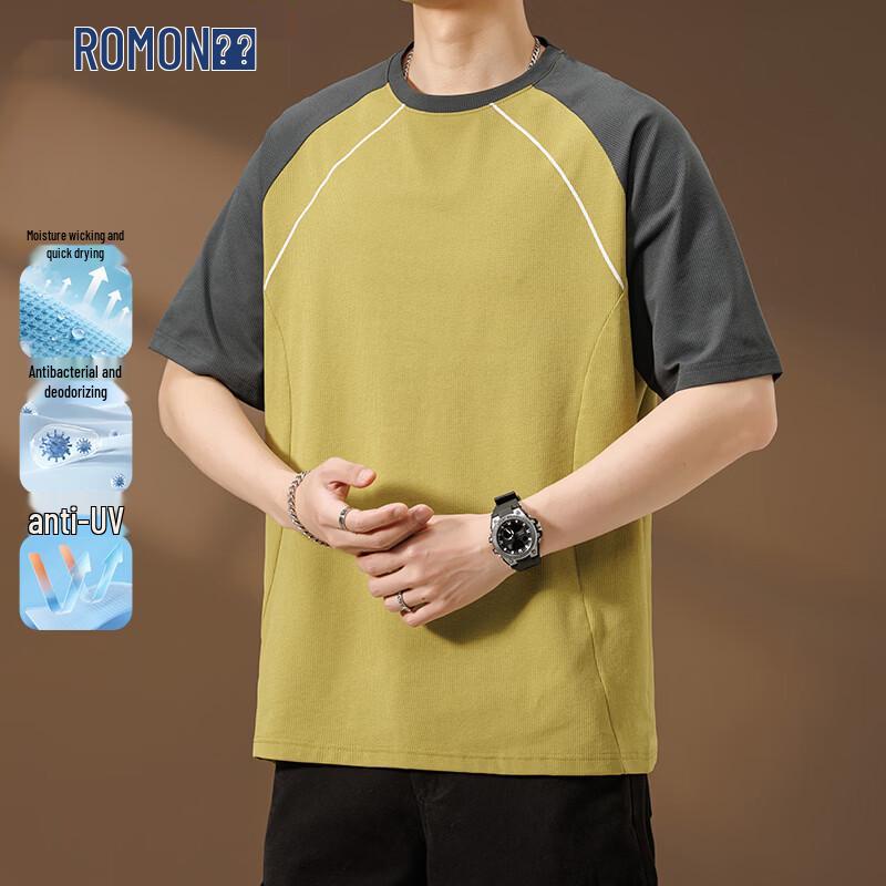 

ROMON Men s UV Protection Cool-Feel Quick-Dry Sports T-Shirt XL
