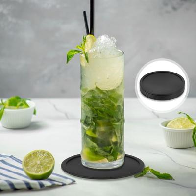 Silicone Coasters Set with Holder Minimalist Drink Coaster for Cups Beer Coffee Anti-spill Beverage Coasters Kitchen Gadgets