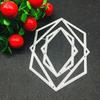 Metall-Stanzformen im Polygon-Rahmen-Diamant-Rahmen-Design-Stil, zum Selbermachen, Scrapbooking, Prägeschablone, Papierbastelalbum-Vorlage