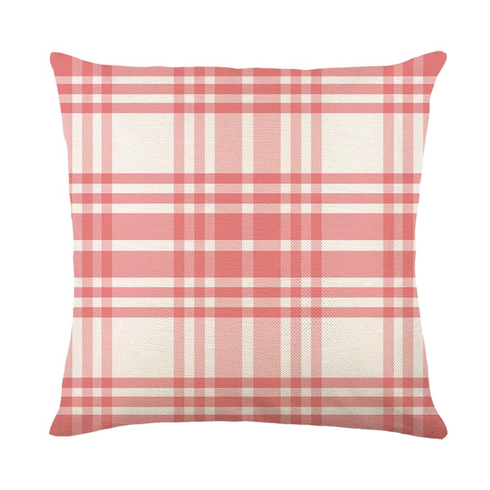 Home Spring Floral Pillow Cover Linen Letter Sofa Cushion Cover Office Cushion Study Chair Backrest