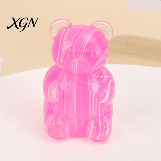 Kawaii Desk Toys for Office Cute Bear Squeeze Toy, Portable Soft TPR Decompression Pinch Toy Tactile Stimulation Maltose Texture Sensory Fidget