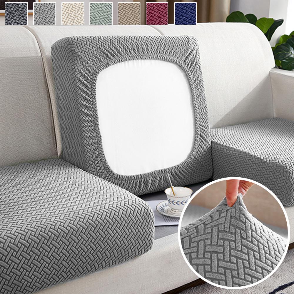 Thick Jacquard Sofa Cover Elastic Living Room Sofa Couch Cover Anti-Dust Removable Sectional Sofa Cushion Slipcover Solid Color