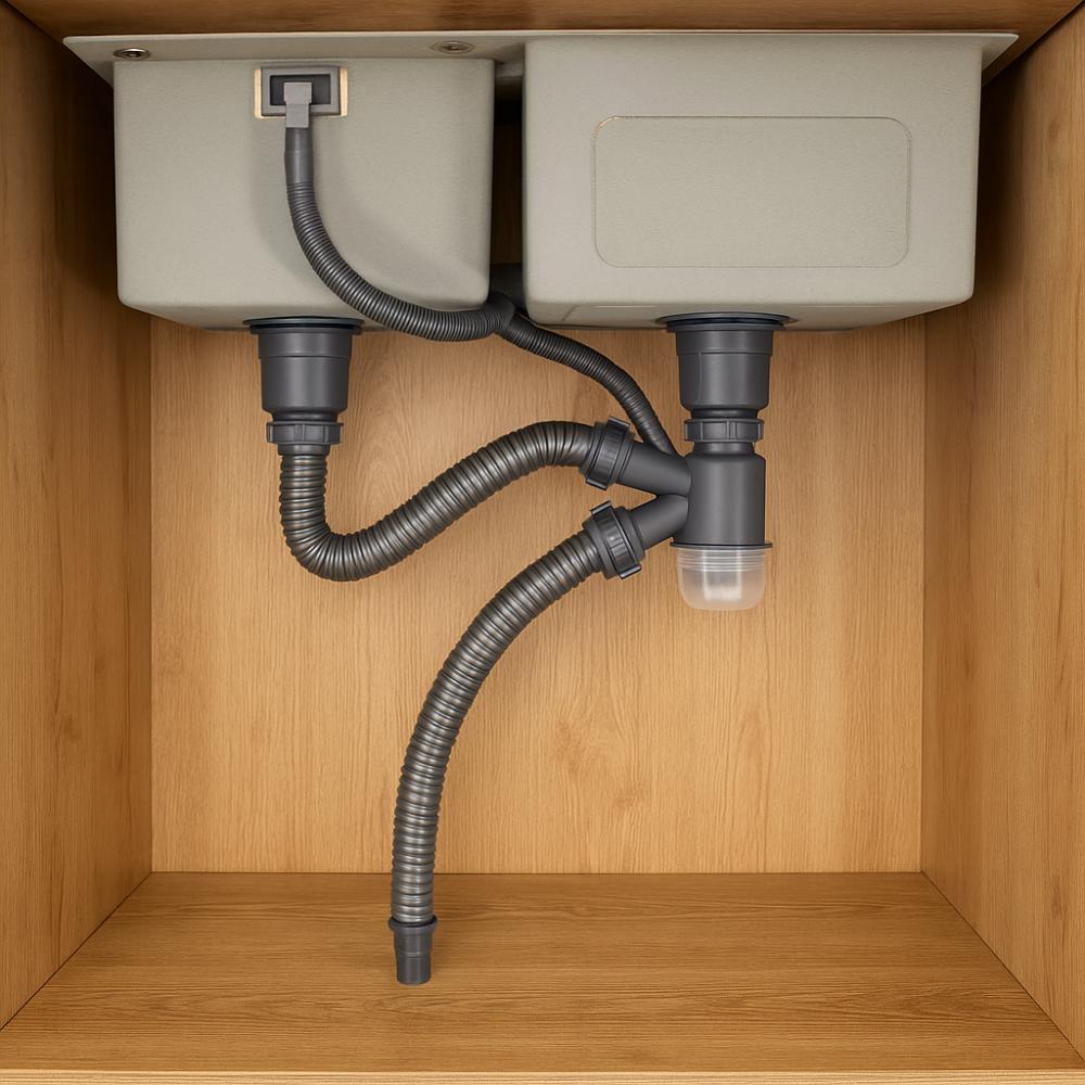 Anti-odor Double Sink Tube Stainless Steel Deodorizing Drain Pipe Kitchen Sink Drain  Dishwasher
