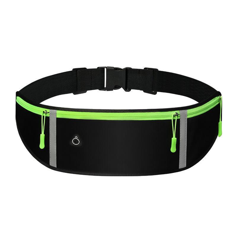 Slim Reflective Waterproof Sports Waist Bag With Headphone Hole Lightweight Portable Design Ideal For Running & Outdoor Sports