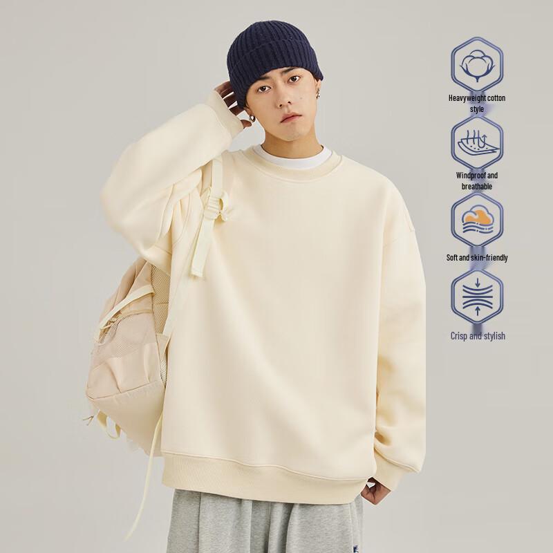 JEANSWEST LIFE Men's Trendy Loose-Fit Small Logo Pullover Hoodie