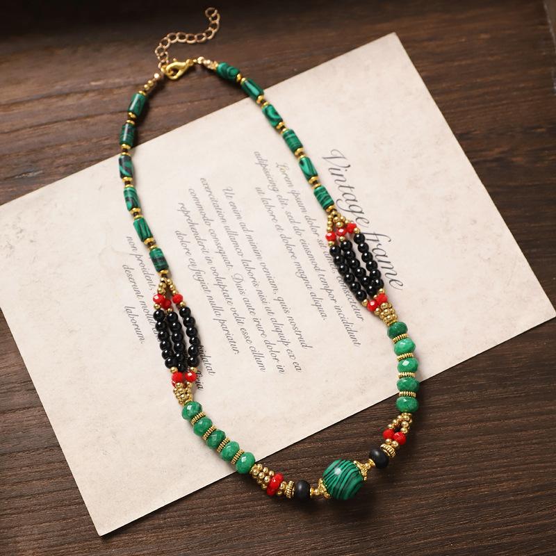 

Богемское этническое ретро ожерелье, непальская ручная работа, экзотическое колье, аксессуар-цепочка на ключицу для женщин