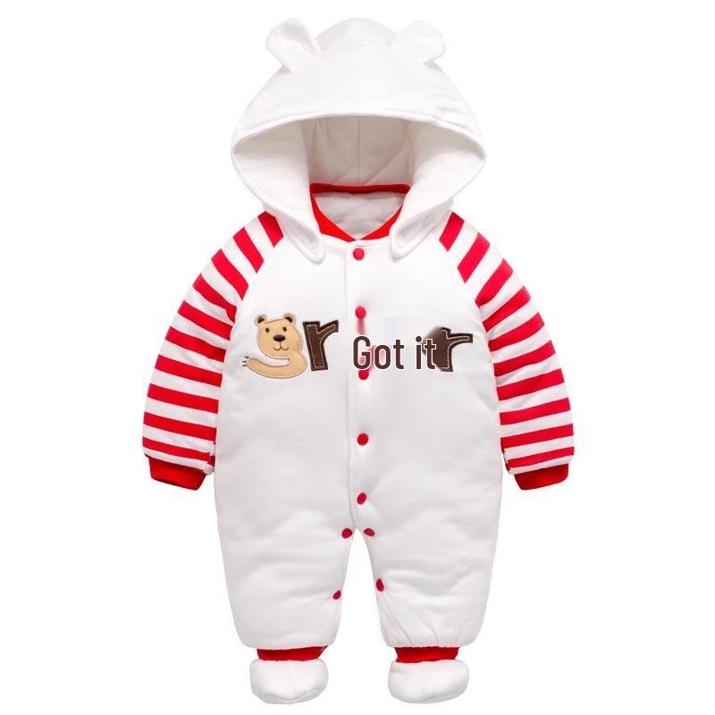 Autumn/Winter Thickened Baby Romper: Short Sleeve One-Piece for Boys & Girls