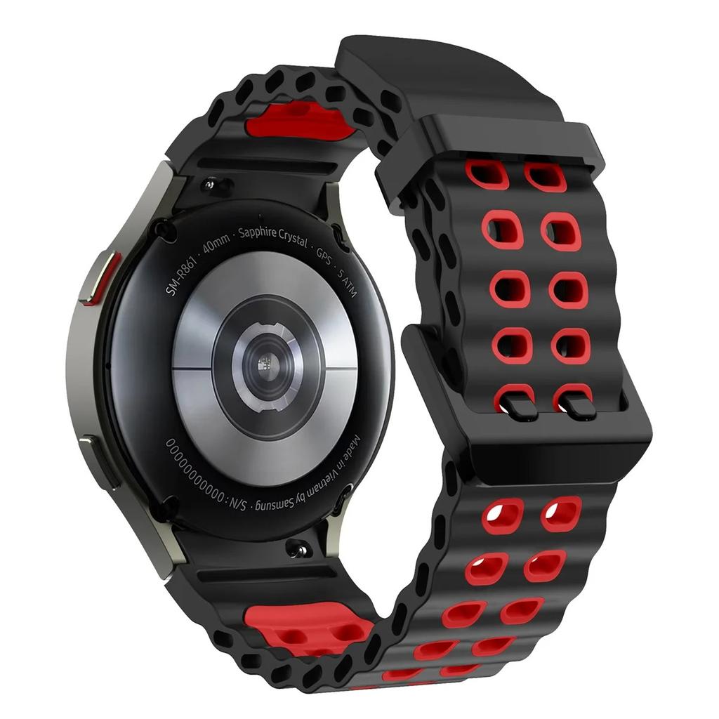 Silikonový řemínek pro Samsung Galaxy Watch 7 6 5 44mm 40mm Sportovní prodyšný náhradní náramek hodinky 4 6 classic 47mm 46mm 43mm