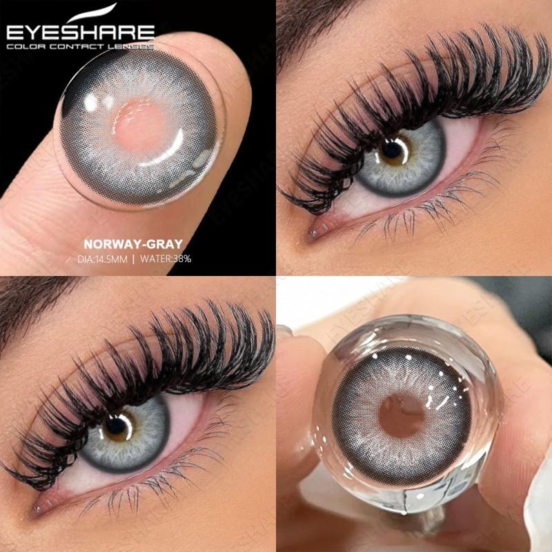 EYESHARE 1 Pair PATTAYA Brown Contact Lenses for Eyes 14.2mm Natural Lenses Yearly Use Cosmetics Pupil