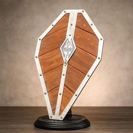 Dragon Crest Medieval Shield  Fantasy Wooden Display Prop for Skyrim Fans, Cosplay,  Collector Decor