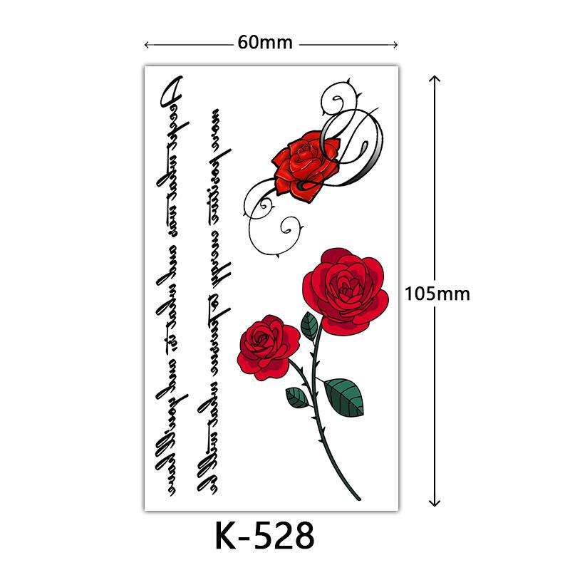 Small Fresh Tattoo Sticker, English, Alphabet Flower Butterfly Sketch Line, Waterproof Tattoo Sticker Tattoo