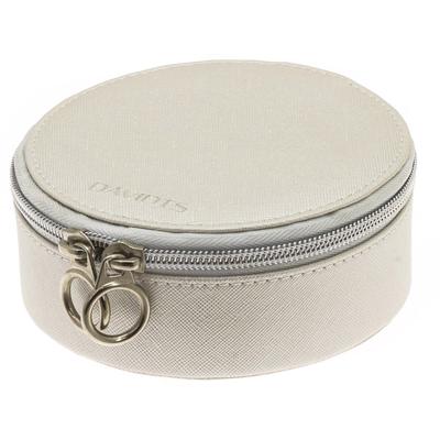 [Q9141] - Schmuckkästchen mit Reißverschluss 'Zip'n go' satiniert beige - 13. 5x7 cm