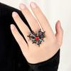 Dark Fashion Gothic Bat Ring Zinc Zinc Alloy Halloween Opening Ring Spider Web Heart Ring  Festival Style