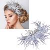 White Feather Tiaras Crystal Hair Clip for Bridal Stylish Wedding Headpiece Accessories Engagement Party Hair Accessory