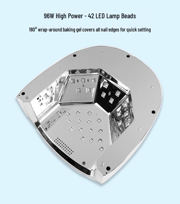 96W Wireless UV Nail Gel Lamp: High Power, Quick-Dry Smart Dryer for Salons