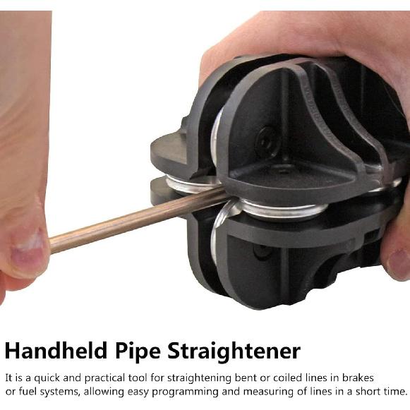 Handheld Tubing Straightener, 1/8in Brake Line Straightening Tool Labor saving Brake Line Straightener, Pipe Wire Handheld Tubing Straightener Fuel