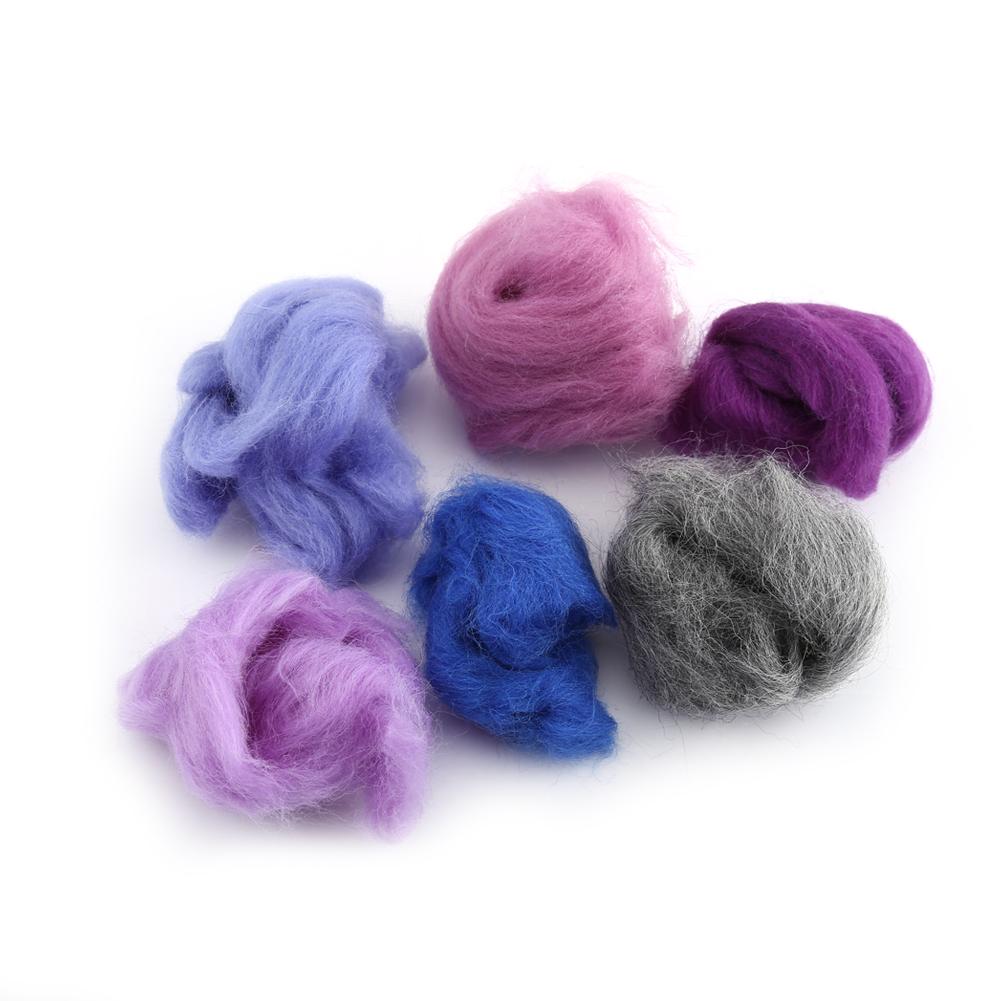 36 Colors Wool Fiber Dyed Roving For Needle Felting Hand Spinning Set