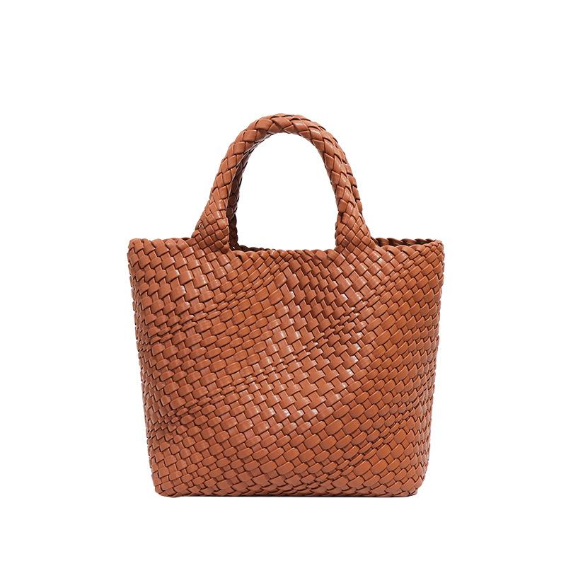 Fashionable and Trendy Retro Vegetable Basket Underarm Handbag, Hand-woven Bag, Simple Summer Mother and Child Tote Bag