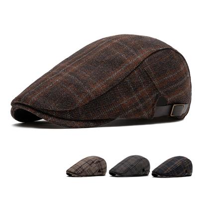Men's Autumn Winter Wool Warm Beret Vintage Forward Cap Newspaper Boy's Hat
