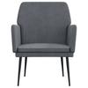 Vidaxl Fotel, Ciemnoszary, 62X79X79 Cm, Obity Aksamitem