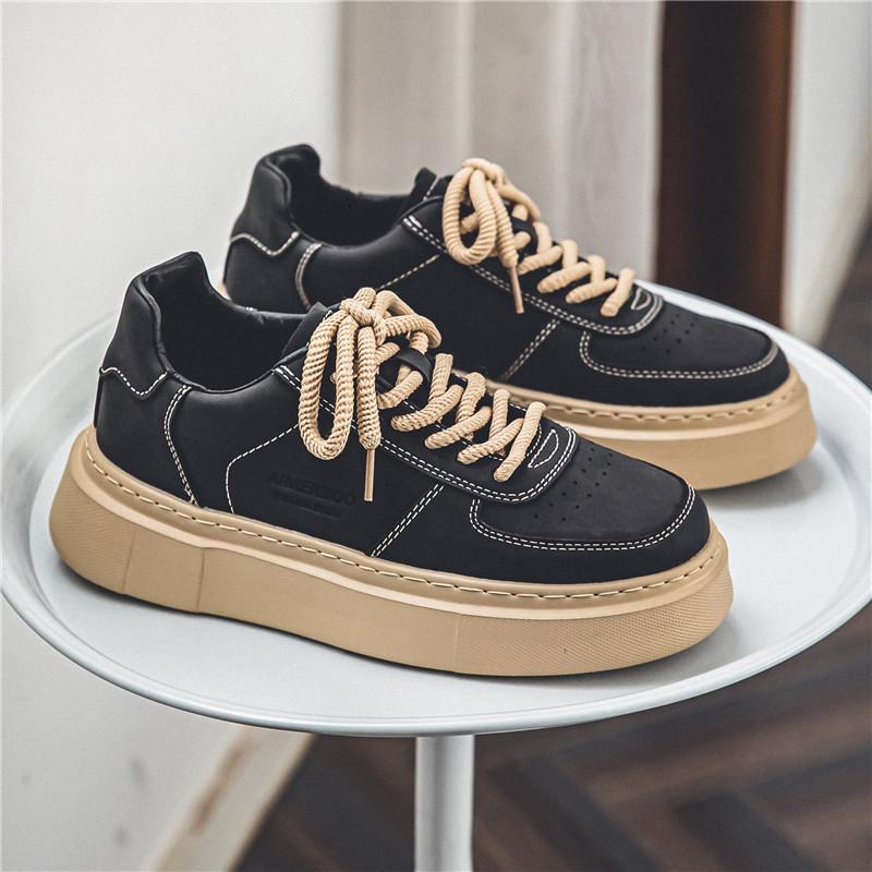 Fashion Men Casual Leather Sneakers Autumn New Lace Up Designer Comfortable Trend Board Shoes for Men Breathable Sneakers Running Shoes