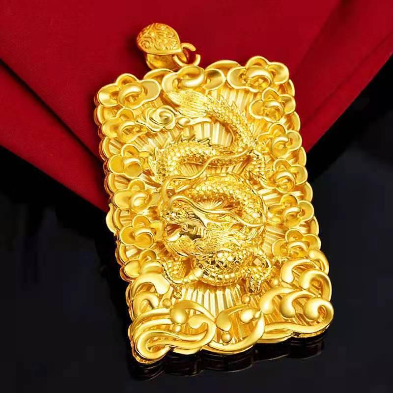 Men's Gold Dragon Pendant - Chinese Style, High-End Jewelry To Match Necklaces