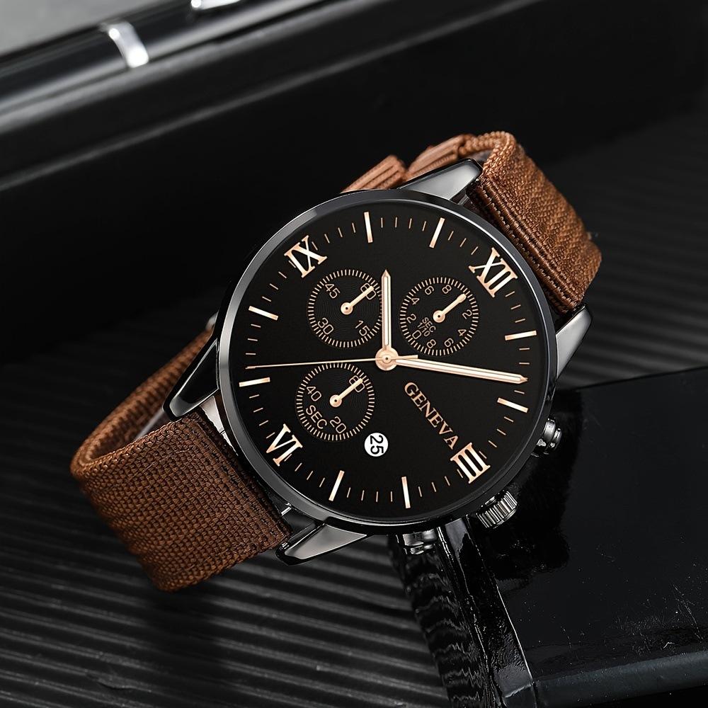 Men's Set Gift Watch 4pcs Bracelet Four-piece Set Men's Watch Calendar Watch Quartz Watch Sports