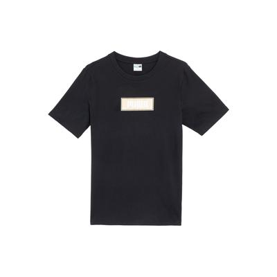 Puma Classics Box Logo Tee Unisex Tops Black 626882-01