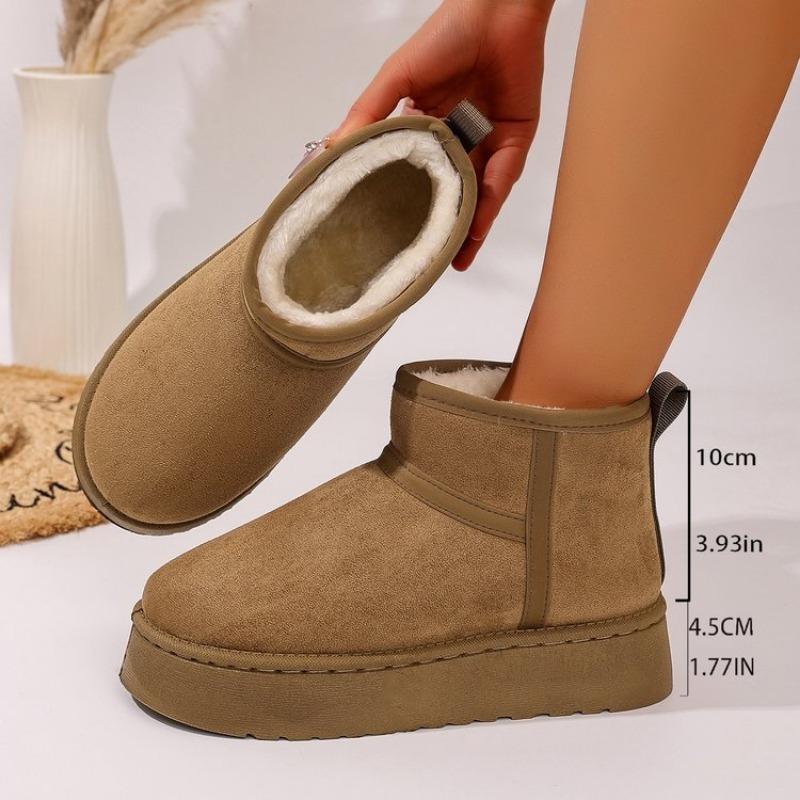 Winter new thick-soled velvet thickened snow boots women's large-size warm towel short boots cotton shoes