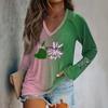Ladies' Long Sleeved Raglan Sleeves With  Witch Print Casual Top