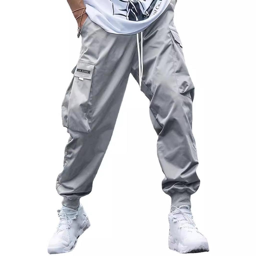 Pantaloni casual da uomo di marca alla moda, multi-tasche, gamba larga