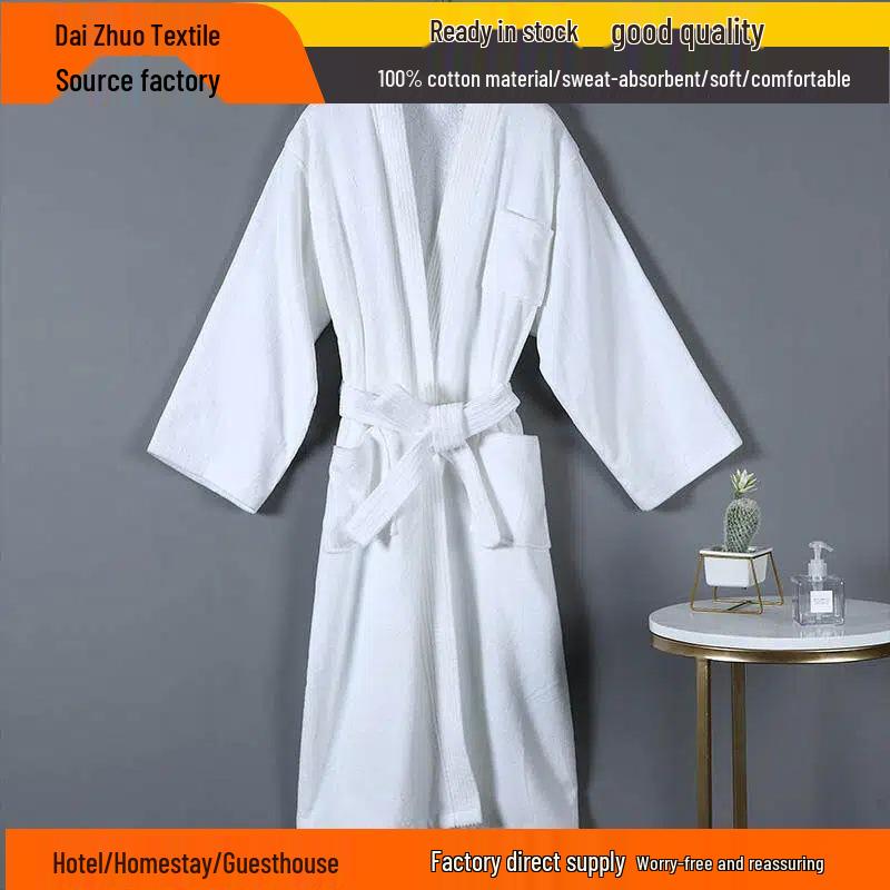 Velours-Baumwoll-Bademantel: Fünf-Sterne-Hotel- & B&B-Qualität, Anpassbar mit besticktem Logo