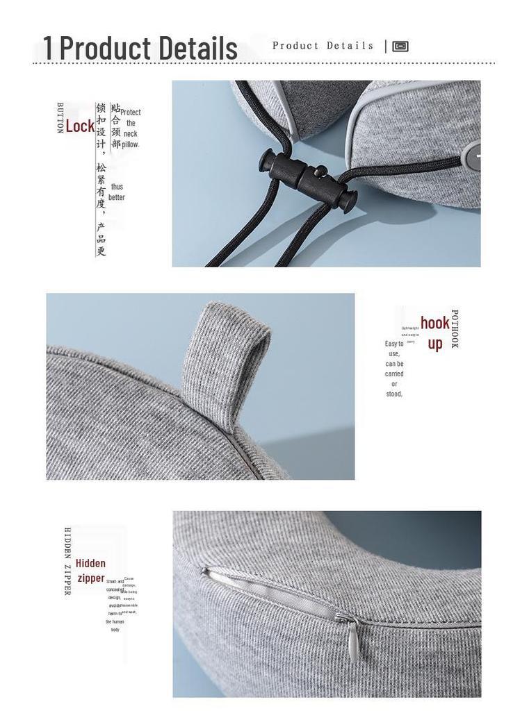 U-Shaped Memory Foam Travel Neck Pillow - Portable Support for Car, Plane & Rail