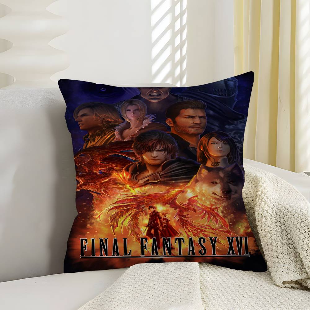 Anime Figure Sketch Videogames FINAL FANTASY Cushion Cover Inches Farmhouse Decor Home Throw Pillow Covers for Couch
